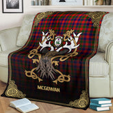 Clan McGowan Tartan Crest Premium Blanket Celtic Stag Style ZS34 Clan MacGowan (McGowan) Tartan Today